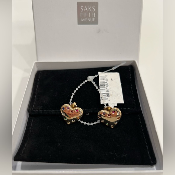 My Story Rainbow Reese 14K Yellow Gold & Mixed-Stone Heart Stud Earrings - Picture 4 of 12